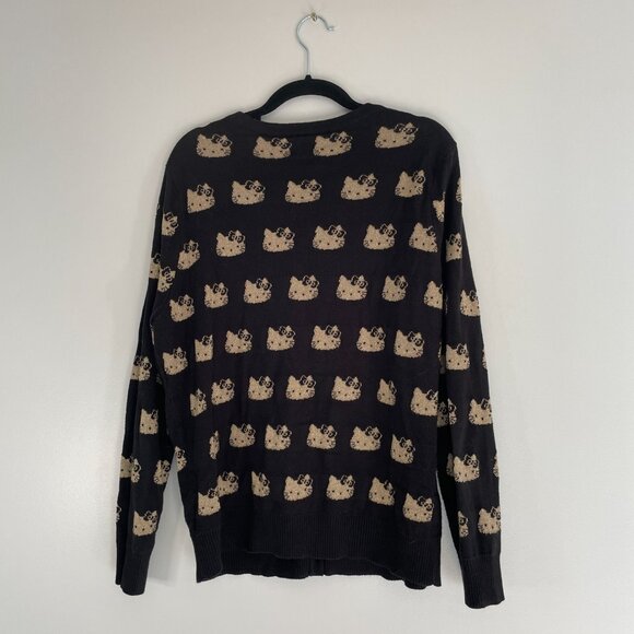 Hello Kitty ModCloth Collab Women's Black & Gold Glitter Cardigan Plus Size 2X - Picture 2 of 8